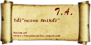 Tánczos Anikó névjegykártya